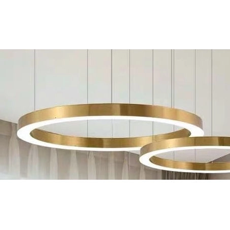 Lampa wisząca CGBOLRING40+60 Copel metalowe pierścienie LED 45W 3000K nad stół mosiądz