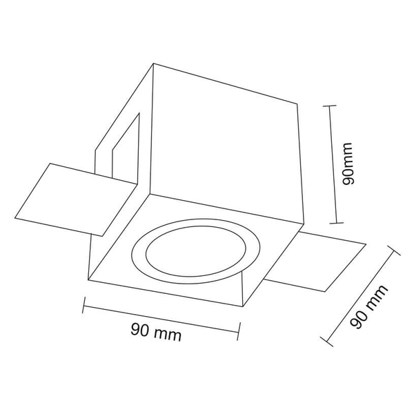 Wpuszczana LAMPA sufitowa OMURA 3301 Shilo kwadratowa OPRAWA podtynkowa metalowy wpust czarny