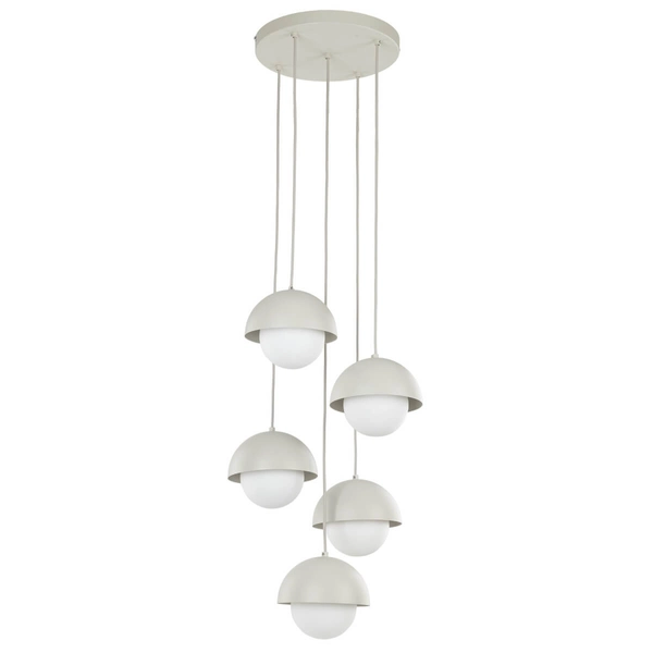 Lampa kaskadowa zwisająca Bono 10214 do sypialni kule beżowa biała