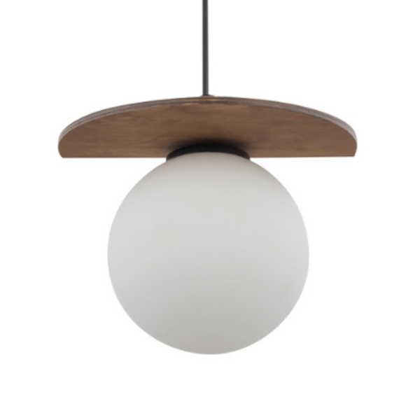 Nowoczesna lampa wisząca MIRROR salonowa kula biała brązowa