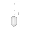 Zwisająca lampa owalna Rues PND-64536C-M-BL-OPA Italux biały czarny