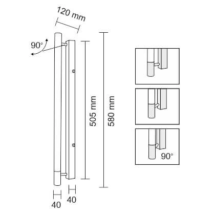 Kinkiet LAMPA ścienna IBARA 4473 Shilo tuba OPRAWA metalowa listwa czarna