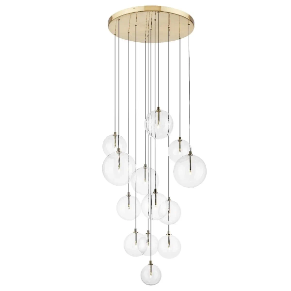 Molekułowa lampa wisząca MILAN P0606-13B-2GAC kulista złota