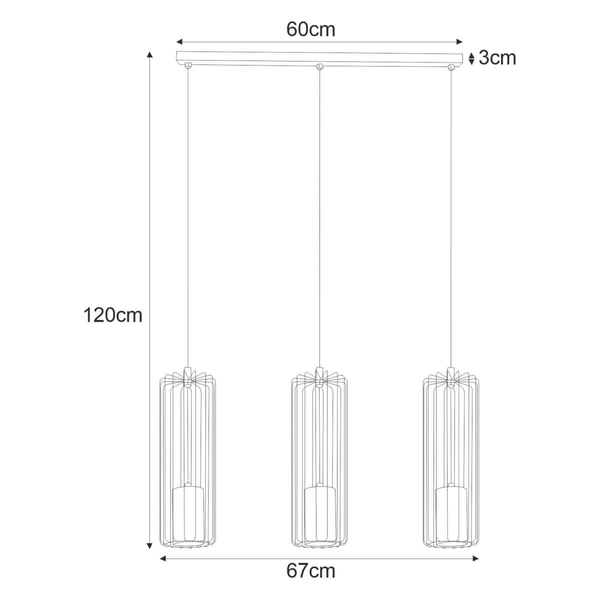 Lampa wisząca Gabia K-4936 druciak nad wyspę czarny złoty