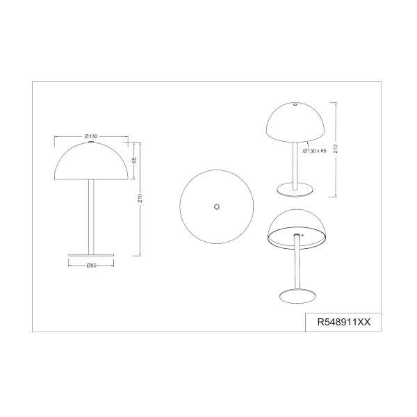 Lampka stołowa dotykowa MUNOZ R54891165 LED 1,3W 3000K grzyb kawowy