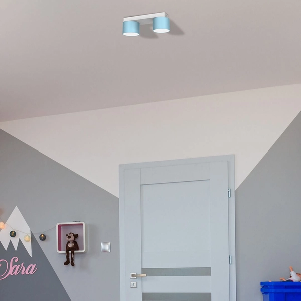 Metalowa lampa sufitowa Dixie tuby białe niebieskie