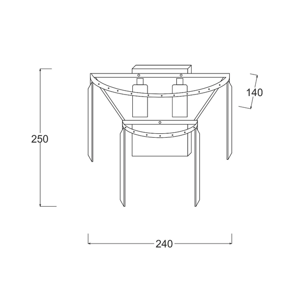 Kinkiet glamour Amedeo 17106/2W-GLD ścienna lampa natynkowa złota