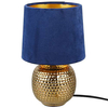 Stojąca LAMPA stołowa EUDORA DL012-50821 RL Light nocna LAMPKA abażurowa na biurko niebieska złota