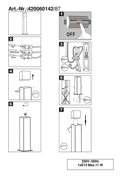 Stojąca lampa ogrodowa Hudson 420060142 słupek czarny na taras