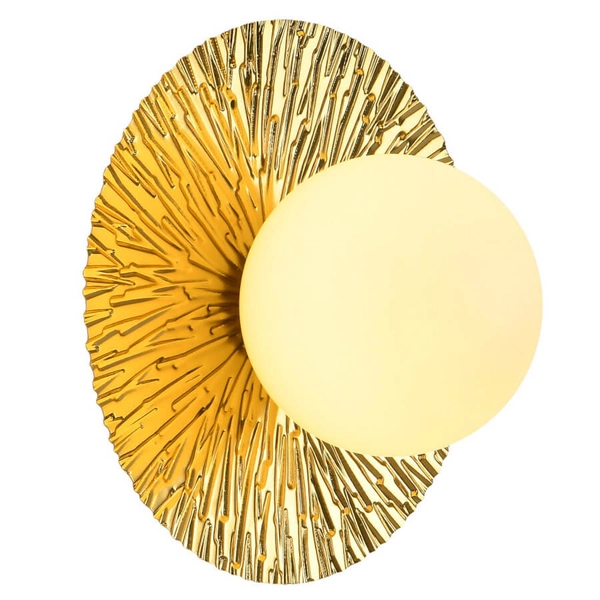 Kinkiet ścienny do salonu SUN ST-FB230946-D40 okrągły biały złoty