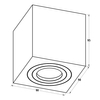 Sufitowa lampa QUARDIP SL ACGU10-161 spot kostka łazienkowa IP44 czarna
