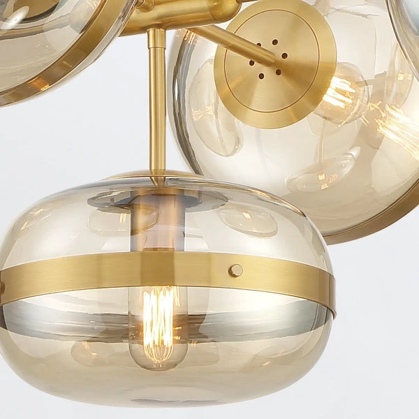 Lampa wisząca Nottingham QN-NOTTINGHAM-5P-AB retro złoty przezroczysty