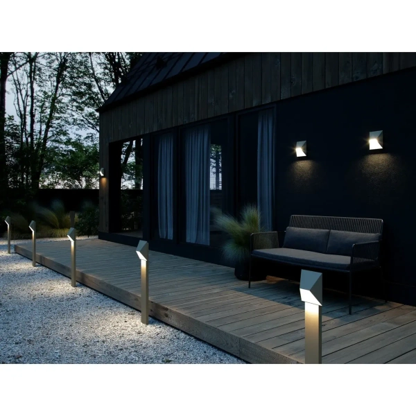 Ścienna lampa na taras Pontio 2218171008 metalowa IP54 beżowa