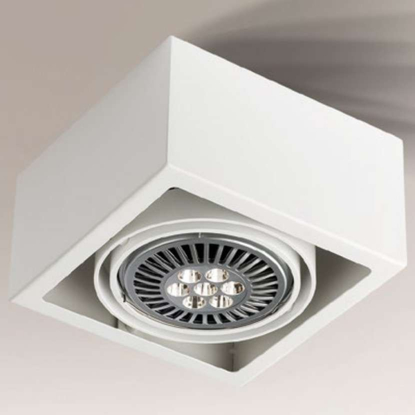 Spot LAMPA sufitowa UTO 7091 Shilo natynkowa OPRAWA metalowa do łazienki kostka cube biała