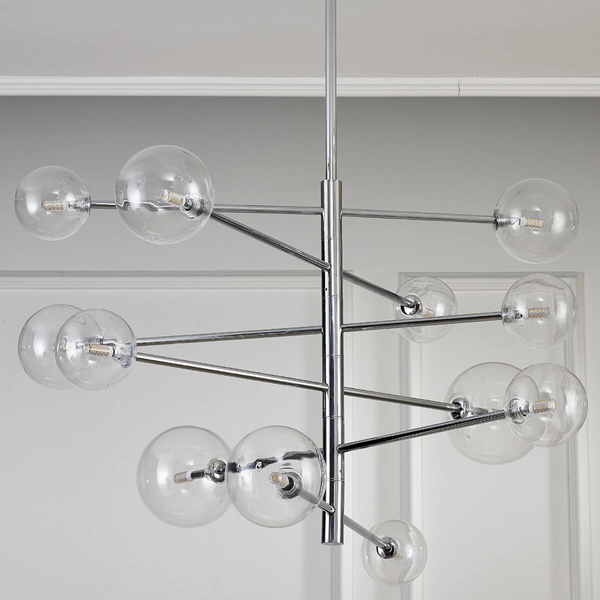 Wisząca lampa salonowa sticks Sola ST-5020-12 Step szklane kule chrom