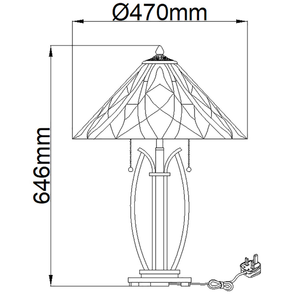 Stołowa lampka witrażowa Victory QZ-VICTORY-TL tiffany brązowa kolorowa