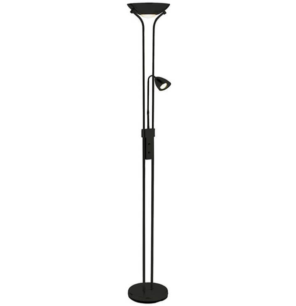 Podłogowa lampa stojąca Detroit 111223 czarna do sypialni metalowa czarna