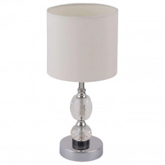 Stojąca lampa nocna BRONN abażurowa do salonu klasyczna biała