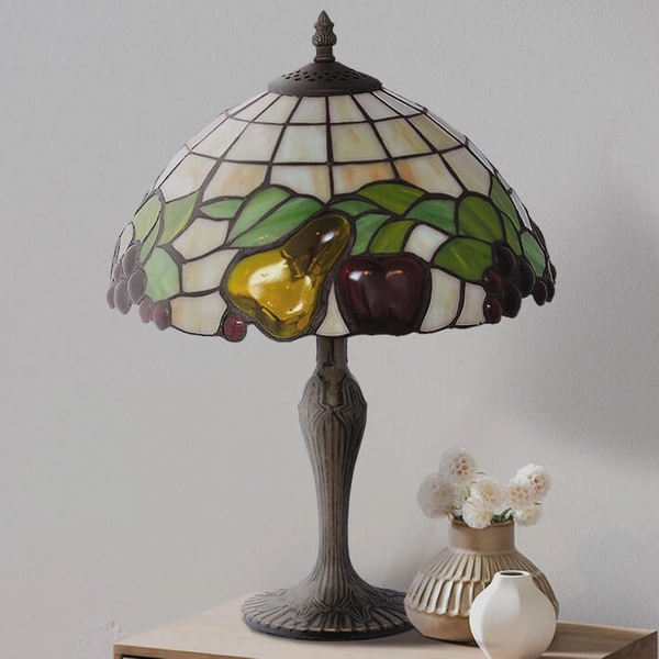 Lampa stołowa Fruit K-G12550 witraż owoce multikolor