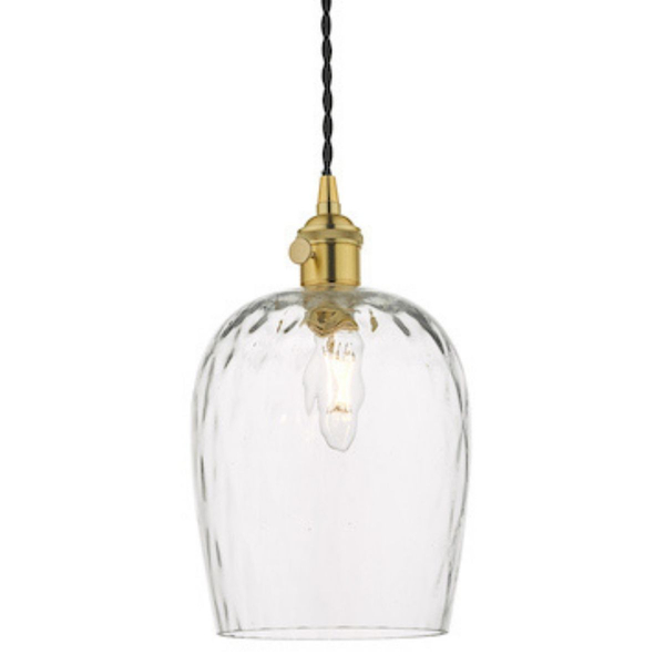Szklana lampa wisząca Hadano HAD0140-03 Dar Lighting vintage mosiądz