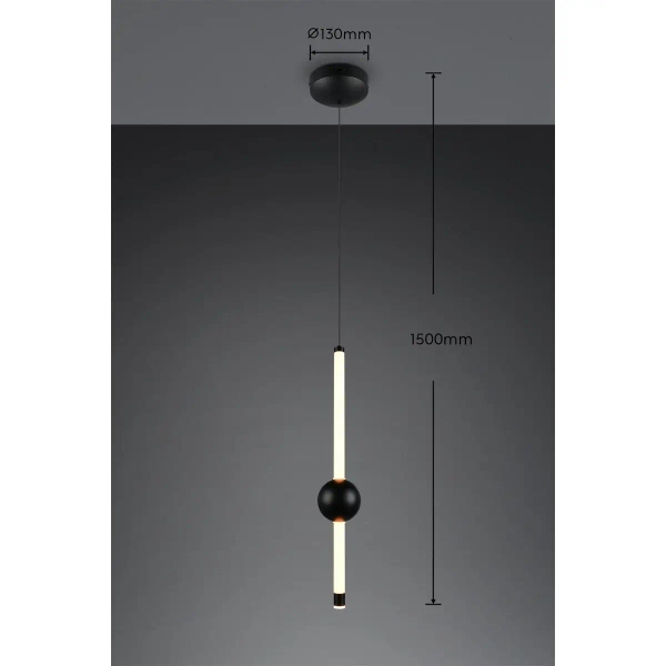 Podłużna lampa zwisająca Melita 331510132 LED 6W 2300-4000K czarny biały