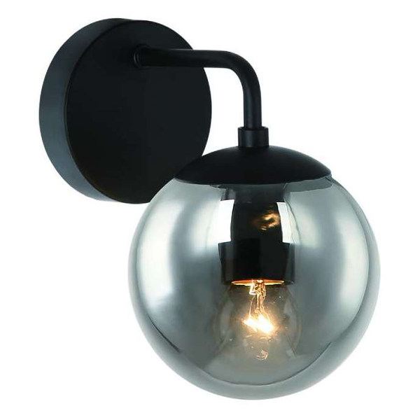 Kinkiet LAMPA ścienna Bao Parette Nero Fume Orlicki Design loftowa OPRAWA szklana kula ball czarna przydymiona