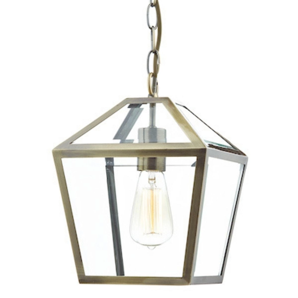 Wisząca lampa Churchill CHU0175 Dar Lighting latarenka antyczny mosiądz