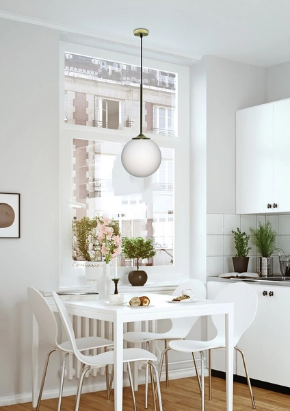 Modernistyczna lampa wisząca GLASGOW 50101281 szklana zwis złoty biały