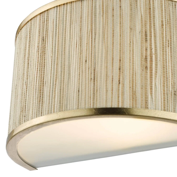 Ścienna lampa Fenella FEN0935 trawa morska lniana złota