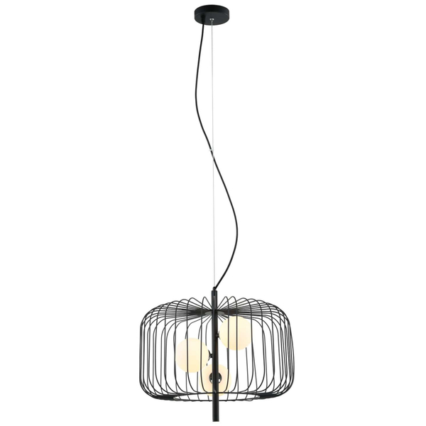 LAMPA wisząca DAREN MDM-3936/3 BK Italux metalowa OPRAWA zwis klatka druciana czarna