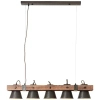Industrialna lampa wisząca Plow 82175/46 metalowa drewniana czarna