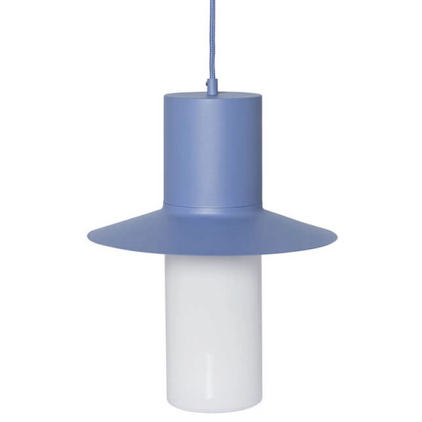 Wisząca lampa art. deco Caponio CPA199P0 nad wyspę biała niebieska