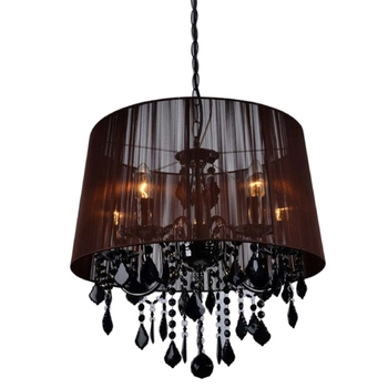 LAMPA wisząca MONA LP-5005/5P czarna Light Prestige abażurowa OPRAWA z kryształkami ZWIS glamour crystal czarny