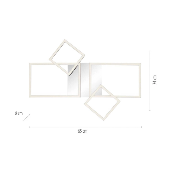 Sufitowa lampa geometryczna IVEN 14030-55 LED 40W 3000K srebrny biały