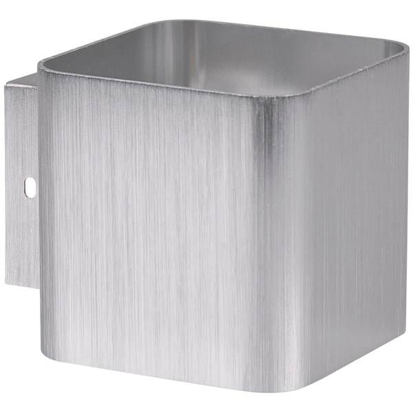 Srebrny kinkiet do sypialni Izar metalowa lampa cube