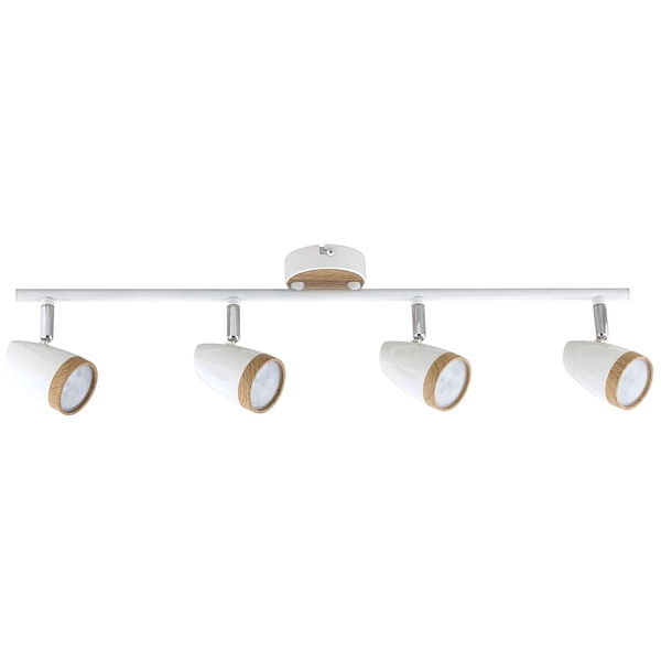 LAMPA sufitowa KAREN 5567 Rabalux metalowa OPRAWA regulowane reflektorki LED 16W 3000K na listwie skandynawskie drewno białe