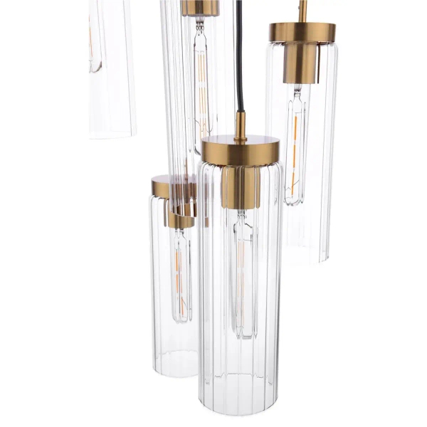 Kaskadowa lampa wisząca Jodelle JOD0563 tuby szklane polerowany brąz