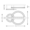 Sufitowa Lampa glamour Girona MX3713-2-3GT LED 36W 3000K ringi złoty