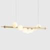 Wisząca lampa pokojowa Wave 1115T40 Aldex szklane kule mosiądz białe