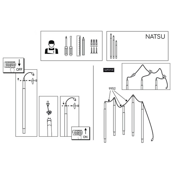 Wisząca lampa ogrodowa Natsu 9901 Shilo IP44 słupek metalowy biały antracyt