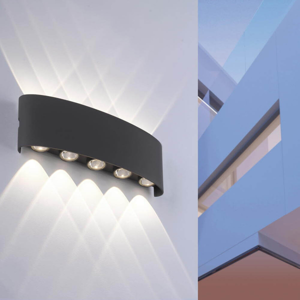 Ścienna lampa ogrodowa Carlo LED 8W 3000K metalowa grafitowa