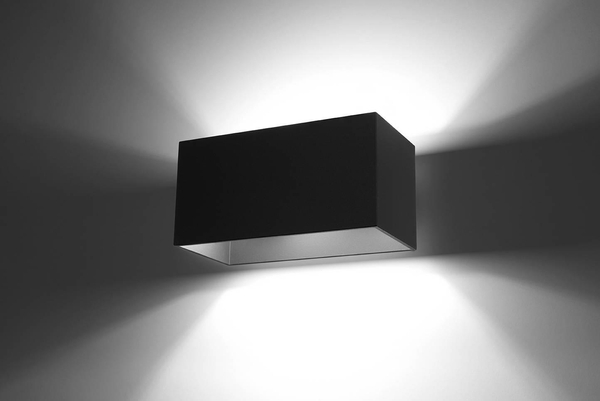 Kinkiet LAMPA ścienna SL.0527 prostokątna OPRAWA kostka metalowa czarna