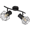 Industrialna LAMPA sufitowa PRISKA 54017-2 Globo metalowa OPRAWA plafon druciane klatki regulowane czarne