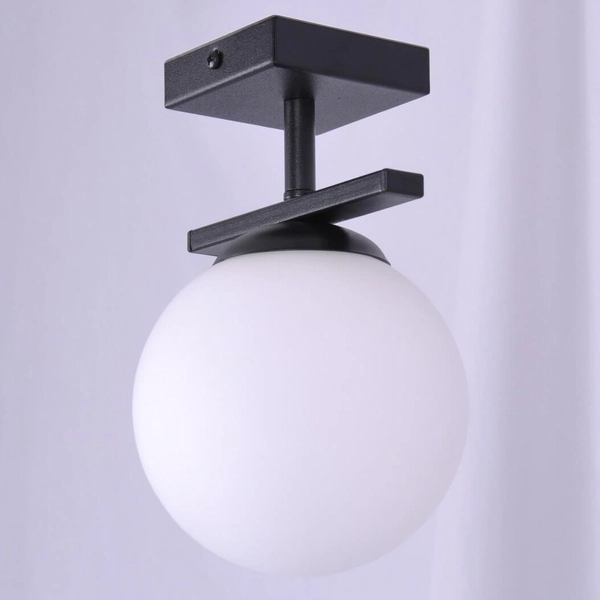 Salonowa lampa sufitowa GLOBE 1210 szklane molekuły czarny biały