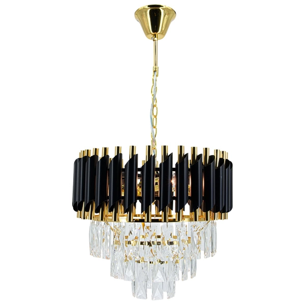 Kryształowy żyrandol pałacowy Toledo 6260/4 TR BL okrągły glamour