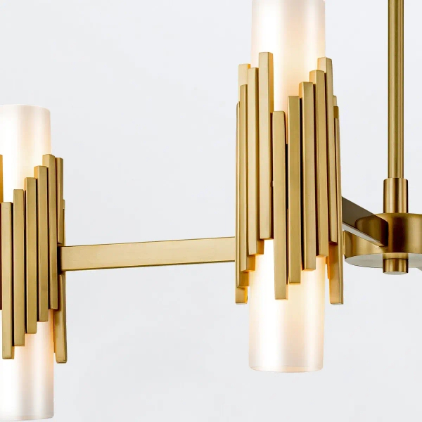 Metalowa lampa wisząca Marvela MARVELE8-AB-OPAL tubki mosiądz