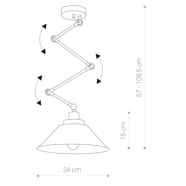 Kierunkowa lampa ścienna Pantograph 9126 metalowa do sypialni