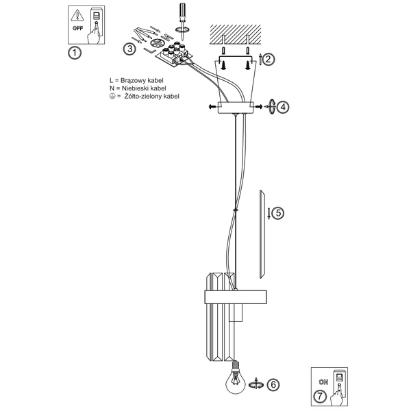 Wisząca lampa kryształowa Vetro LP-2910/1P CH glamour chrom przezroczysta