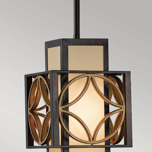 Geometryczna lampa wisząca Remy FE-REMY-P-C Feiss złoty brązowy