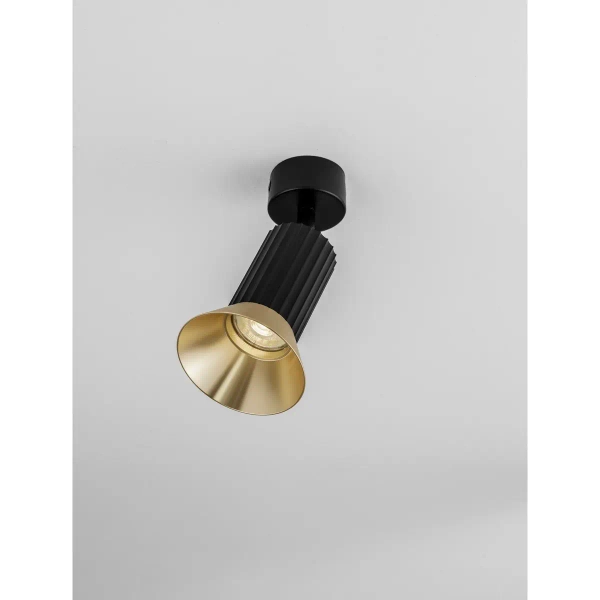 Regulowana sufitowa lampa MARENZO LE45602 do salonu czarna złota